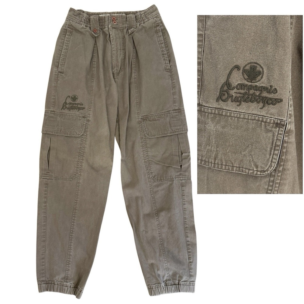 BUGLE BOY Vintage Cargo Joggers Pants 31 W 29 X 31 Skater Baggy Grunge Utility